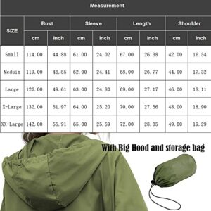 Lightweight Rainwear,Waterproof Active Outdoor Cycling Hiking Rain Jacket Army Green XL