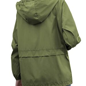 Lightweight Rainwear,Waterproof Active Outdoor Cycling Hiking Rain Jacket Army Green XL