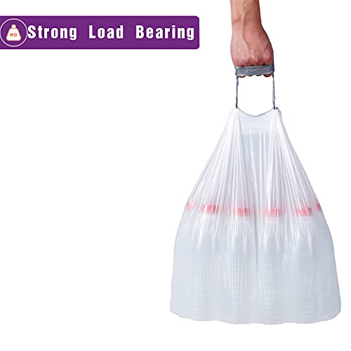 Displayforever Code R Trash Bags Compatible with Code R Custom Fit Drawstring Trash Bags | 200 Count 2.6 Gallon / 10 Liter 1.2 Mil | White Heavy Duty Drawstring Garbage Liners