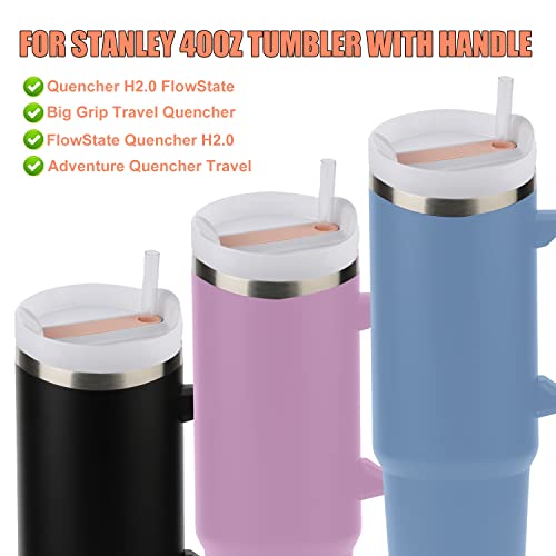 2pcs Tumbler Replacement Lids for Stanley Tumblers, No Leakage Tumbler Cup Lids Accessories for Stanley Quencher H2.0 40oz with Handle, Also for Adventure Quencher Travel Tumbler 40oz