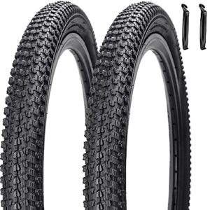 2 pack 20"x2.125" bike tires with 2 levers replacement bicycle tires for trail road city park pavement surface (20x2.125-2 tires 2 levers)