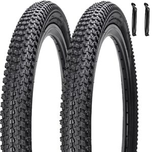 2 Pack 20"x2.125" Bike Tires with 2 Levers Replacement Bicycle Tires for Trail Road City Park Pavement Surface (20x2.125-2 Tires 2 Levers)