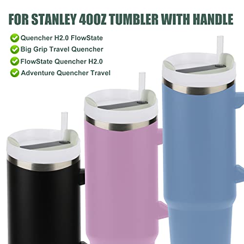 2pcs Tumbler Replacement Lids for Stanley Tumblers, No Leakage Tumbler Cup Lids Accessories for Stanley Quencher H2.0 40oz with Handle, for Adventure Quencher Travel Tumbler 40oz (Green)