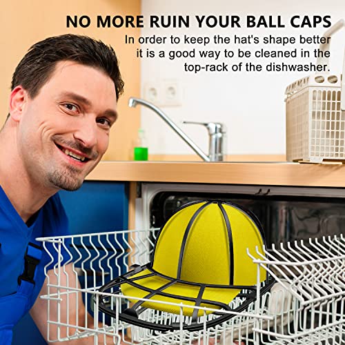 Coopache 4 Pack Hat Washer for Baseball Cap Washer Cage for Washing Machine,Ball Cap Washing Frame Hat Cleaning Holder Protector for Dishwasher