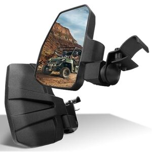 SHEJISI UTV Ranger Side Mirrors, Innovative automatic folding and resetting function, improving safety and driving experience, for Polaris Ranger General, Can Am Defender 2021+Commander Maverick Trail