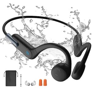 dnniakm bone conduction headphones swimming, underwater headphones for swimming, built-in 32g memory ipx8 waterproof, wireless bluetooth 5.3 open ear headphones for running, cycling, swimming