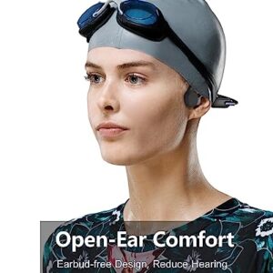 Dnniakm Bone Conduction Headphones Swimming, Underwater Headphones for Swimming, Built-in 32G Memory IPX8 Waterproof, Wireless Bluetooth 5.3 Open Ear Headphones for Running, Cycling, Swimming