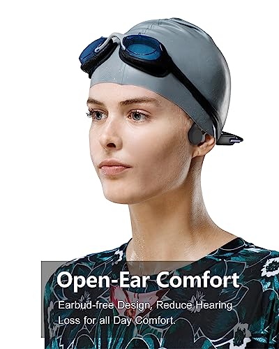 Dnniakm Bone Conduction Headphones Swimming, Underwater Headphones for Swimming, Built-in 32G Memory IPX8 Waterproof, Wireless Bluetooth 5.3 Open Ear Headphones for Running, Cycling, Swimming