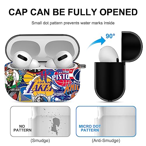 Gedicht for Airpods Pro 2nd Generation Case Cute Sports Basketball Football, Protective TPU Soft Cases Cover Rugged for Apple Airpod Pro 2 with Keychain for Women Men，Basketball