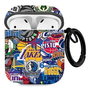 gedicht for airpods 2nd generation case sports basketball football, protective tpu soft cases cover rugged for apple airpod 1st generation case with keychain for women men，basketball