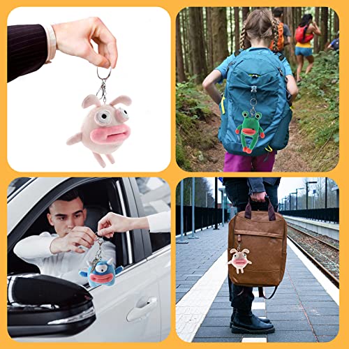 Furvana 6 Inch Lovely Rabbit Animal Stuffed Doll Plush Toy Keychain Key Holder Bag Pendant, Carnival Prizes for Kids, Valentine Gifts Toys