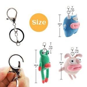 Furvana 6 Inch Lovely Rabbit Animal Stuffed Doll Plush Toy Keychain Key Holder Bag Pendant, Carnival Prizes for Kids, Valentine Gifts Toys