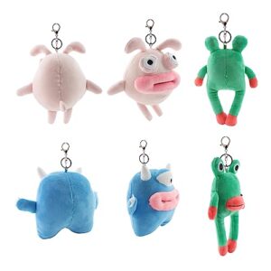 Furvana 6 Inch Lovely Rabbit Animal Stuffed Doll Plush Toy Keychain Key Holder Bag Pendant, Carnival Prizes for Kids, Valentine Gifts Toys