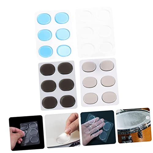 Gel Drum Dampeners 4 Sheets Snare Drum Mute Pad Drum Kit Dumb Drum Pad Silica Gel Drum Mute Dampener