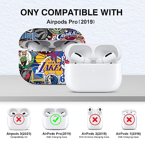 Gedicht for Airpods Pro Case Cute Sports Basketball Football, Protective TPU Soft Cases Cover Rugged for Apple Airpod Pro with Keychain for Women Men，Basketball