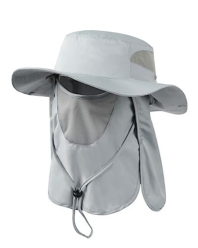 Zylioo XXL Oversized UV Sun Hats with Flaps,Big Size Boonie Hat with Drape Beach Hats with Neck Protection Sun Hat with Neck Flap