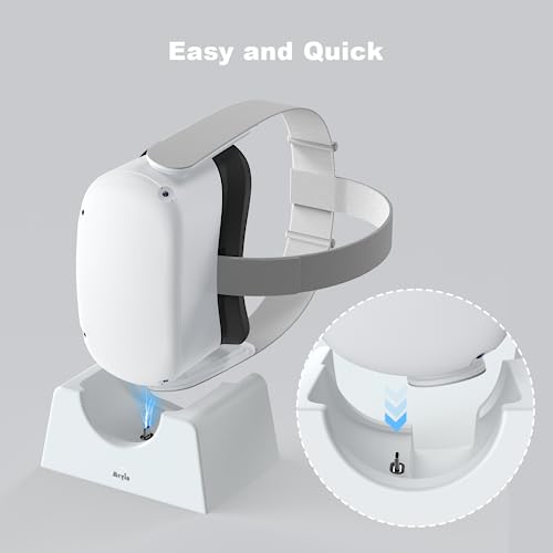 MEIYIN Charging Dock for Oculus Quest 2, Headset Charging Stand with USB-C Charger and Cable, White