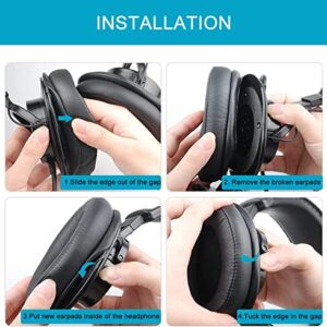 Replacement Ear Pads for Sony MDR 7506, GVOEARS Earpads Cushions Noise Isolation Headphone Pads for Sony MDR V6 / MDR V7 / MDR-CD900ST with Soft Protein Leather, Durable Memory Foam (Black)