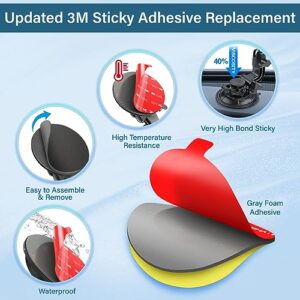 volport Sticky Adhesive Replacement for Dashboard Suction Cup Mount, 80mm (3.15") 4pcs 3M VHB Circle Double-Sided Extra Strong Adhesive Sticker Tapes for Dash/Camera/GPS/Ipad/Car Phone Sucker Holders