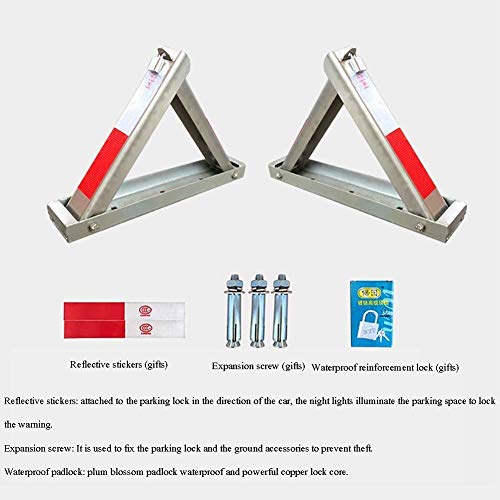 Parking Lock,Parking Barriers Parking Lock,Thick Stainless Steel Type a Triangular Parking Lock Locked Car Parking Spaces Lock Occupying Integrally Molded Crash,55 X 8 X 35Cm Bollard