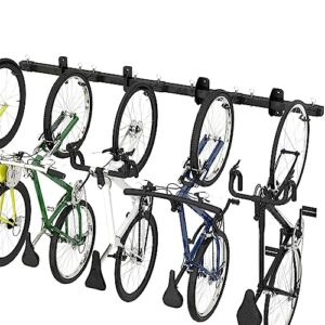 sttoraboks bike storage rack, garage wall mount hanger, indoor bicycle organizer with adjustable hooks for home and garage, 67-inch cycle stand holds 5 bikes, wall bike stand up to 300lbs