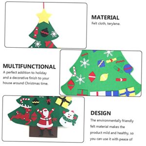 TOYANDONA 1 Set Felt Christmas Tree Nativity Ornaments Homemade Ornaments Hand Decor Christmas Wall Sign Felt Wall Christmas Tree DIY Christmas Ornaments Felt Cloth Green DIY Christmas Tree