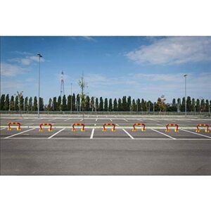 Parking Lock,Parking Barriers Parking Space-Saving Lock Heavy Park Lane Barriers Folding Metal Bollards Bollard