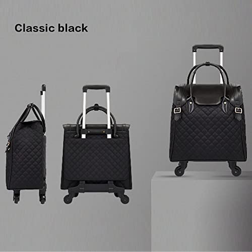 VH&GREDBusiness travel luggage18inch boarding case cloth box trolley bag small trolley case universal wheel portable suitcase female Can be used for Weekend boarding/travel (Black- Luggage)