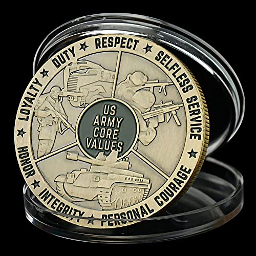 Military Coin US Army Core Values Souvenir Challenge Coin Honor Coin Collectibles Copper Plated Commemorative Coin