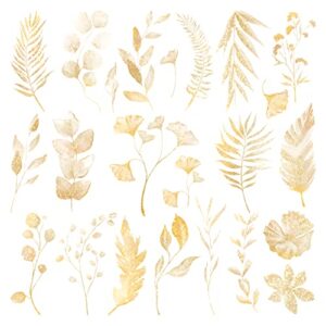 Gold Leaf Rub on Transfer, 6 x 6 inch Sheet - Dry Rub-On/Off Transfers Stickers for Decoupage Scrapbooking Crafts Mixed Media Collage Art