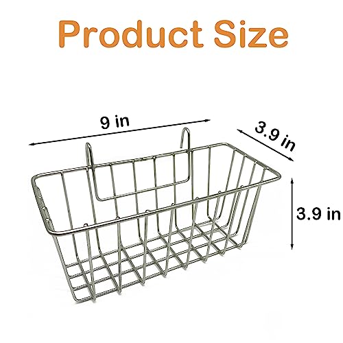RMNHPTK Rabbit Hay Feeder Rack for Cage, Rabbit Hay Dispenser Holder Stainless Steel Heavy-Duty Metal Hanging Hay Manger for Rabbits Bunnies Guinea Pigs Chinchillas (1 Pack, 9x3.9x3.9 in)