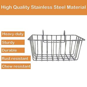 RMNHPTK Rabbit Hay Feeder Rack for Cage, Rabbit Hay Dispenser Holder Stainless Steel Heavy-Duty Metal Hanging Hay Manger for Rabbits Bunnies Guinea Pigs Chinchillas (1 Pack, 9x3.9x3.9 in)