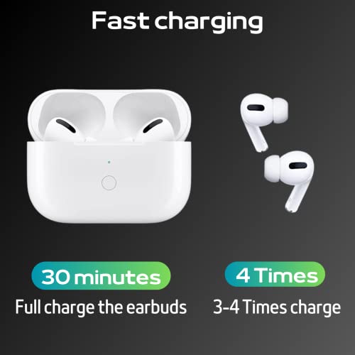 Compatible with Airpods Pro Charging Case Replacement - Wireless Charger for AirPods Pro Only 660mah Bulid-in Battery Support Bluetooth Pairing&sync Button(Not Earbuds)