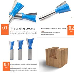 CHCYWJGJ 1/2 ShankDovetail Router Bit 1-1/4” Half-Blind Through Dovetail Bits for Making Boxes Drawers Chests for Engraving Router planing Head Wood Cutter