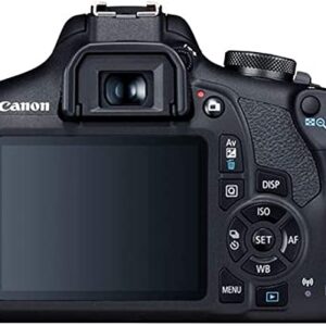 Canon EOS 2000D (Rebel T7) DSLR Camera w/Canon EF-S 18-55mm F/3.5-5.6 Zoom Lens+Canon EF 75-300mm III Lens+500mm f/8.0 Telephoto Lens+case+128Memory Cards (24PC)