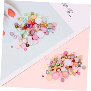 COHEALI 1 Necklace Beads Gemstone Beads Flat Back Pearl Flat Nail Sticker Pearl Beads Beading Kits DIY Beads Loose Beads Scattered Beads Manicure Material Package Beads for Crafts