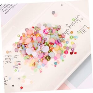 COHEALI 1 Necklace Beads Gemstone Beads Flat Back Pearl Flat Nail Sticker Pearl Beads Beading Kits DIY Beads Loose Beads Scattered Beads Manicure Material Package Beads for Crafts