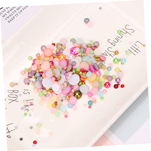 COHEALI 1 Necklace Beads Gemstone Beads Flat Back Pearl Flat Nail Sticker Pearl Beads Beading Kits DIY Beads Loose Beads Scattered Beads Manicure Material Package Beads for Crafts