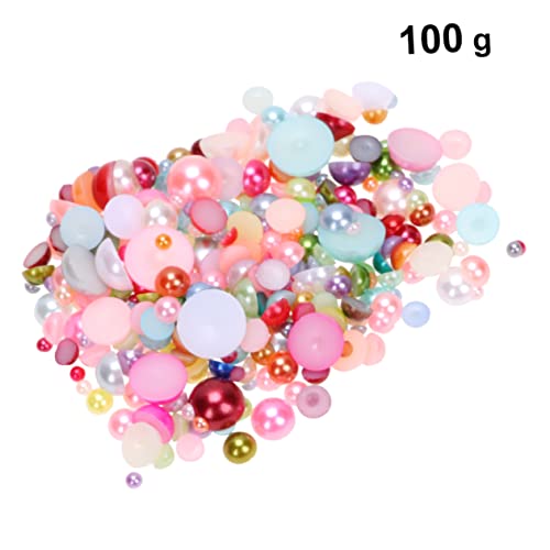 COHEALI 1 Necklace Beads Gemstone Beads Flat Back Pearl Flat Nail Sticker Pearl Beads Beading Kits DIY Beads Loose Beads Scattered Beads Manicure Material Package Beads for Crafts