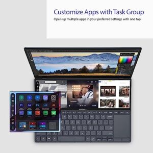 ASUS Zenbook Pro Duo Laptop, 14.5" OLED WQ+ Touchscreen, Intel Core i9-12900H, NVIDIA RTX 3050Ti, 32GB DDR5 RAM, 2TB PCIe SSD, Webcam, Wi-Fi 6, Windows 11 Home