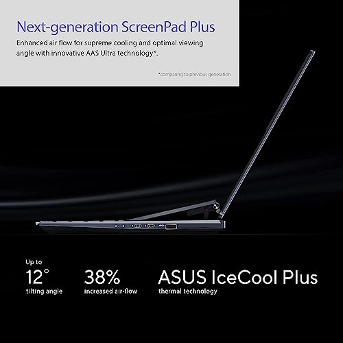 ASUS Zenbook Pro Duo Laptop, 14.5" OLED WQ+ Touchscreen, Intel Core i9-12900H, NVIDIA RTX 3050Ti, 32GB DDR5 RAM, 2TB PCIe SSD, Webcam, Wi-Fi 6, Windows 11 Home