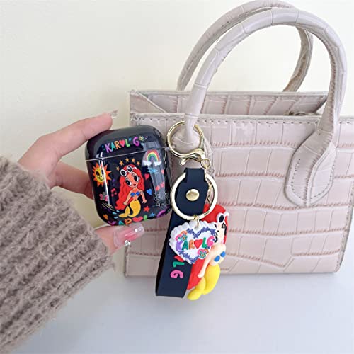 OINbxw Manana Sera Bonito Headphone Airpod 2 Cases Funny Cute Design with Karol G Keychain Lanyard for Women and Girls, Ideal for Super Fans and Fanatics Airpod case [Front LED Visible]