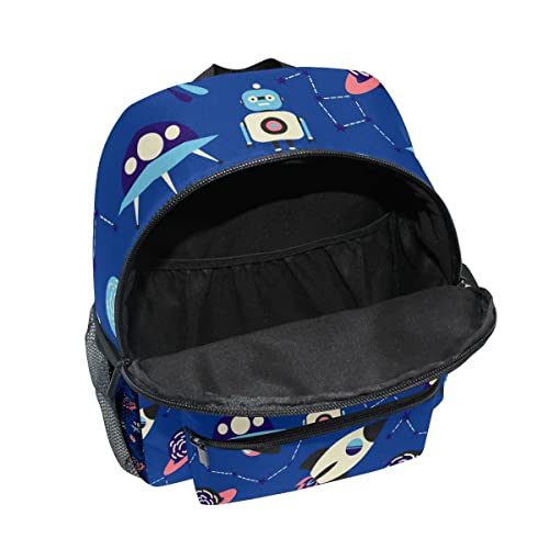 Glaphy Custom Kid's Name Backpack Outer Space Spaceship Planets Rocket Toddler Backpack Personalized Name Preschool Bookbag for Boys Girls