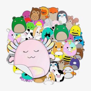 25 pcs squishy toys stickers, squishies vinyl decals, case, phone, laptop, computer, water bottles, luggage, gift bag squishy friends favors