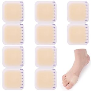 10pcs blister bandage, waterproof thin blister pads gel blister pads hydrocolloid bandages toe protector pads sole and heel cushions