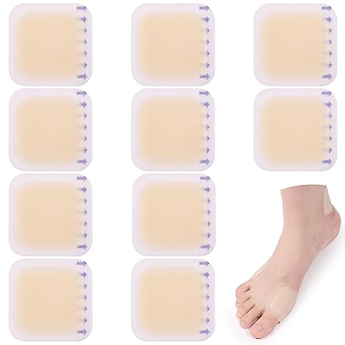 10pcs Blister Bandage, Waterproof Thin Blister Pads Gel Blister Pads Hydrocolloid Bandages Toe Protector Pads Sole and Heel Cushions