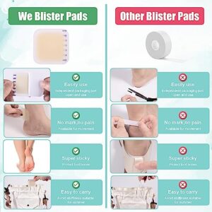 10pcs Blister Bandage, Waterproof Thin Blister Pads Gel Blister Pads Hydrocolloid Bandages Toe Protector Pads Sole and Heel Cushions