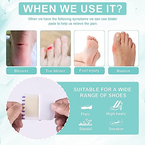 10pcs Blister Bandage, Waterproof Thin Blister Pads Gel Blister Pads Hydrocolloid Bandages Toe Protector Pads Sole and Heel Cushions