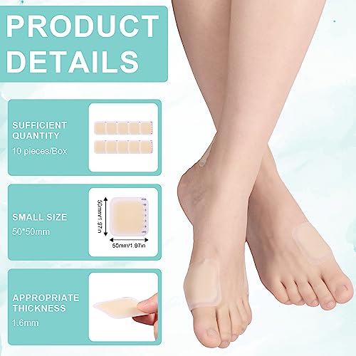 10pcs Blister Bandage, Waterproof Thin Blister Pads Gel Blister Pads Hydrocolloid Bandages Toe Protector Pads Sole and Heel Cushions