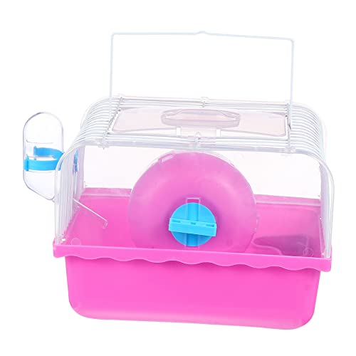 TEHAUX Hamster Starter Cage Hamster Cage Pet House Villa Cage for Small Pets Pet Supplies Transparent Pet Nest Hamster House Rosy Plastic Panel Pet Cage Pet Carrying Box Chinchilla Cage